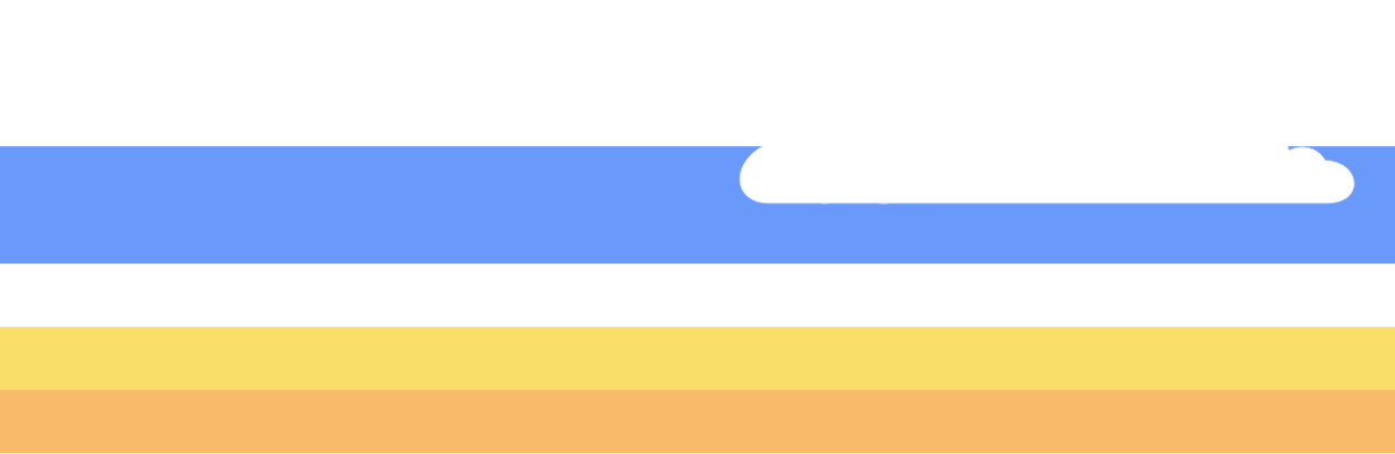 Blue, yellow and orange horizontal palette with cloud graphic